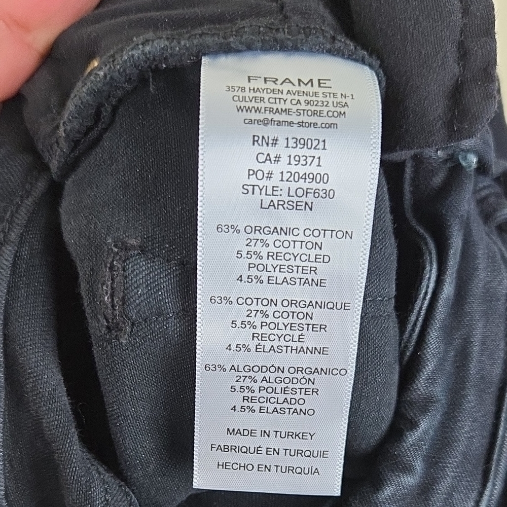 Frame Le One Flare Black Jeans Size 1 - Picture 5 of 5